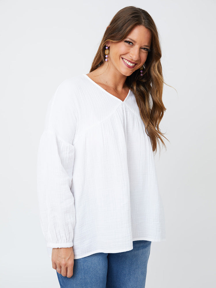 Fiona Blouse - White Gauze - Image 6