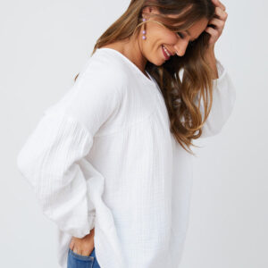 Fiona Blouse - White Gauze - Image 3
