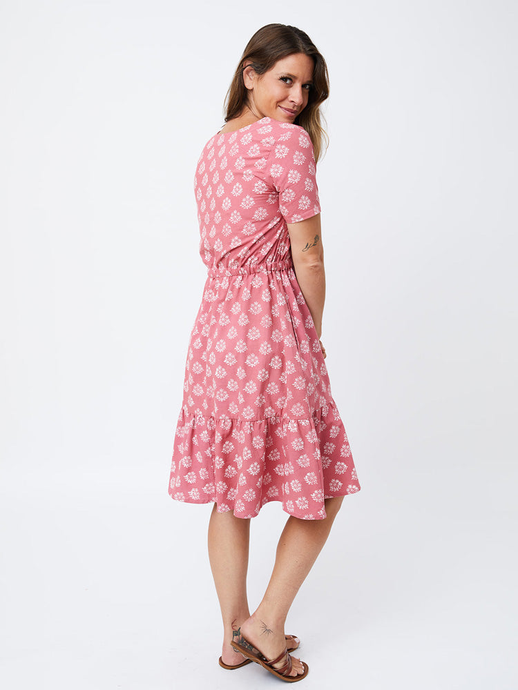 Lydia Dress - Floral Stamp Rose - Image 4