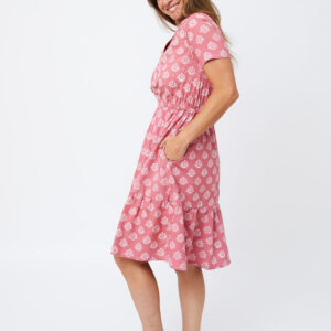 Lydia Dress - Floral Stamp Rose - Image 2