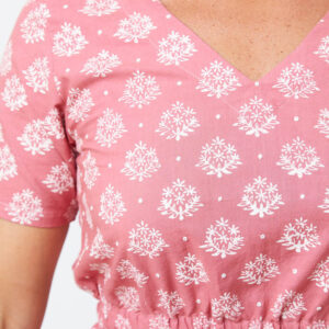 Lydia Dress - Floral Stamp Rose - Image 3