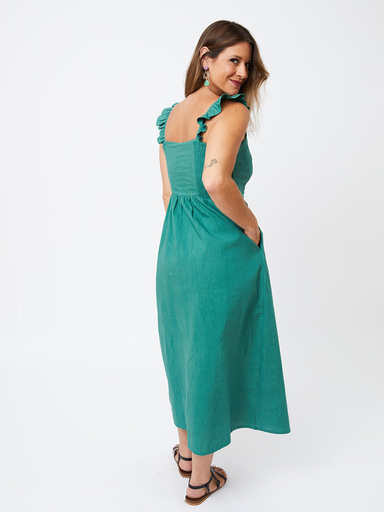 Ruffle Strap Dress - Everglade - Image 3
