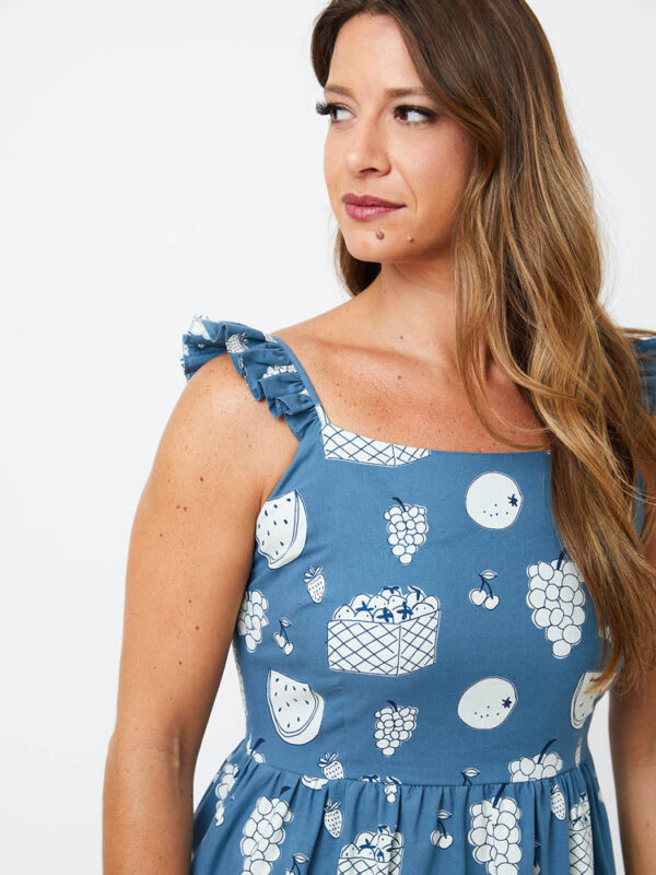 Ruffle Strap Dress - Fruity Blue - Image 7