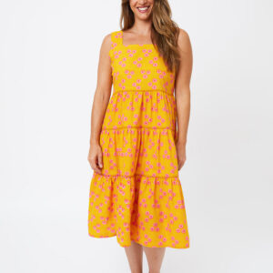 Willa Tiered Dress - Floral Trio Marmalade - Image 6