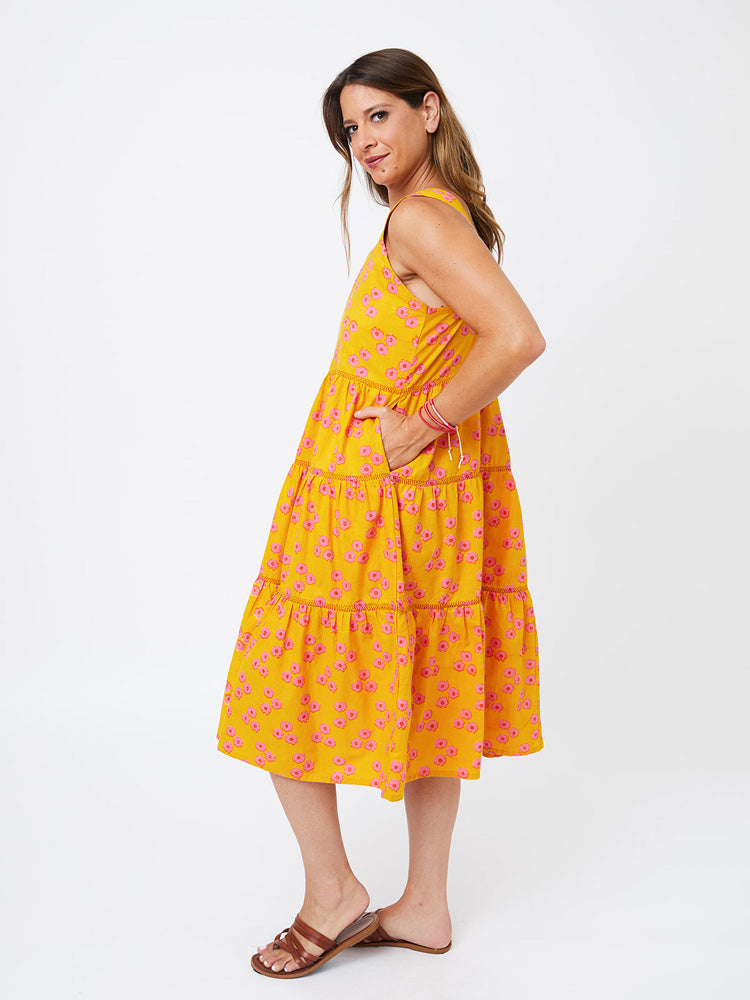 Willa Tiered Dress - Floral Trio Marmalade - Image 8