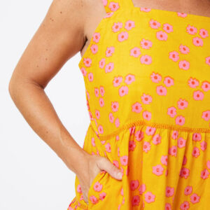 Willa Tiered Dress - Floral Trio Marmalade - Image 4