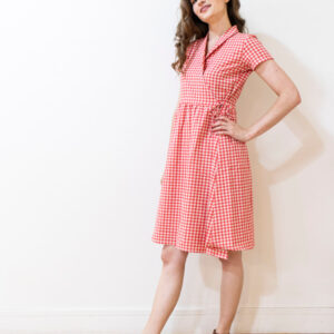Annie Wrap Dress - Cherry Gingham - Image 4