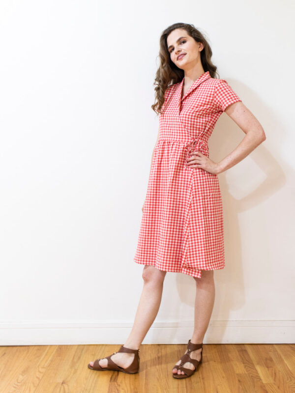 Annie Wrap Dress - Cherry Gingham - Image 4