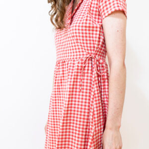 Annie Wrap Dress - Cherry Gingham - Image 7
