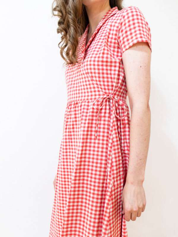 Annie Wrap Dress - Cherry Gingham - Image 7