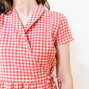 Annie Wrap Dress - Cherry Gingham - Image 5