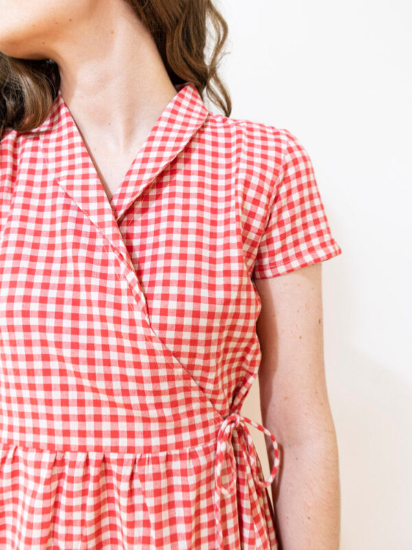 Annie Wrap Dress - Cherry Gingham - Image 5