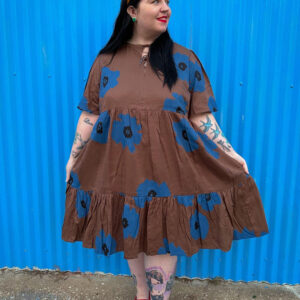 Adelaide Tiered Plus Size Mini Dress - Dark Oak - Image 7