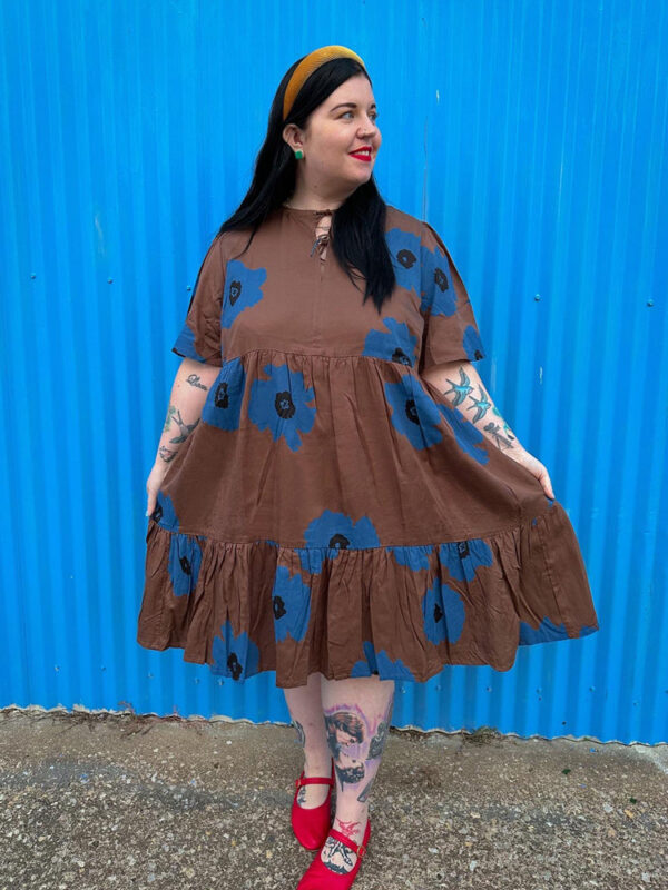 Adelaide Tiered Plus Size Mini Dress - Dark Oak - Image 7