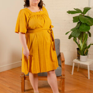 Alexis Plus Size Mini Dress - Turmeric - Image 6