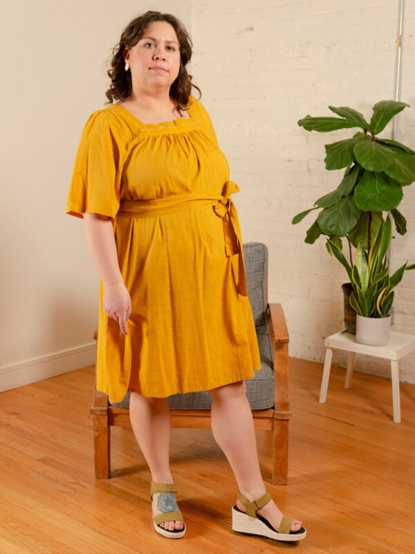 Alexis Plus Size Mini Dress - Turmeric - Image 6