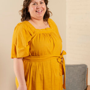 Alexis Plus Size Mini Dress - Turmeric - Image 7