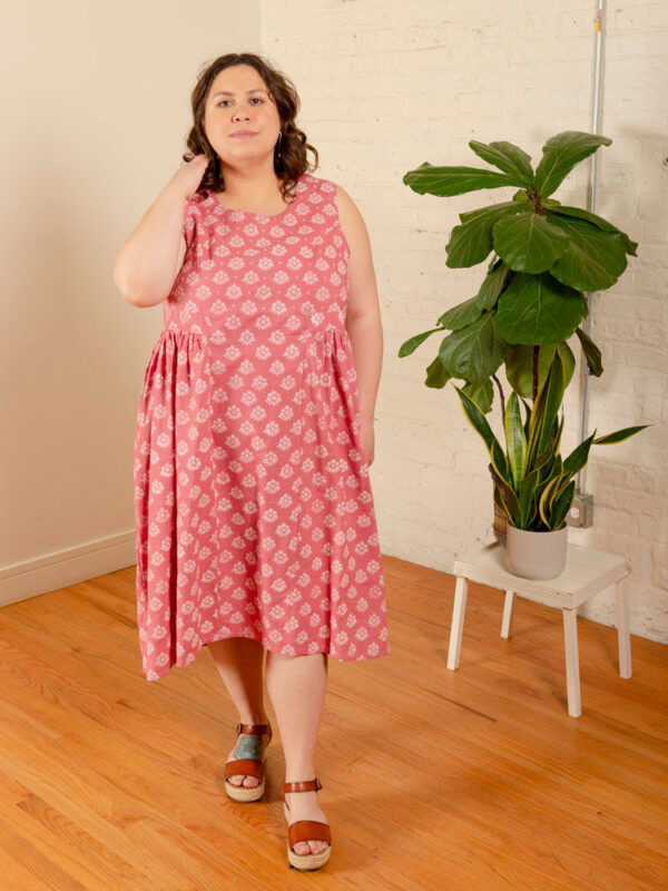 Melody Plus Size Midi Dress - Floral Stamp Rose - Image 4