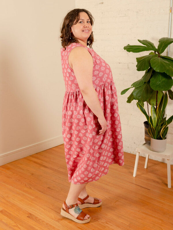 Melody Plus Size Midi Dress - Floral Stamp Rose - Image 5