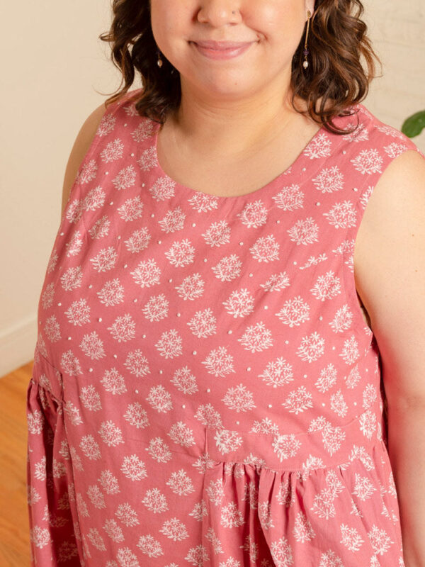 Melody Plus Size Midi Dress - Floral Stamp Rose - Image 6