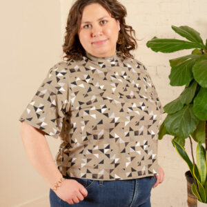 Eve Plus Size Top - Monochrome Quilt - Image 5