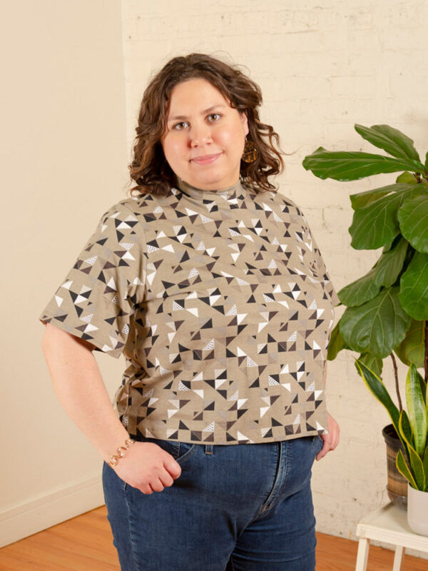 Eve Plus Size Top - Monochrome Quilt - Image 5
