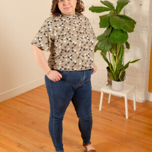 Eve Plus Size Top - Monochrome Quilt - Image 3
