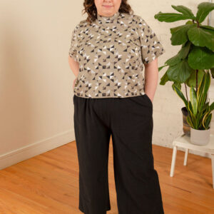 Eve Plus Size Top - Monochrome Quilt - Image 4