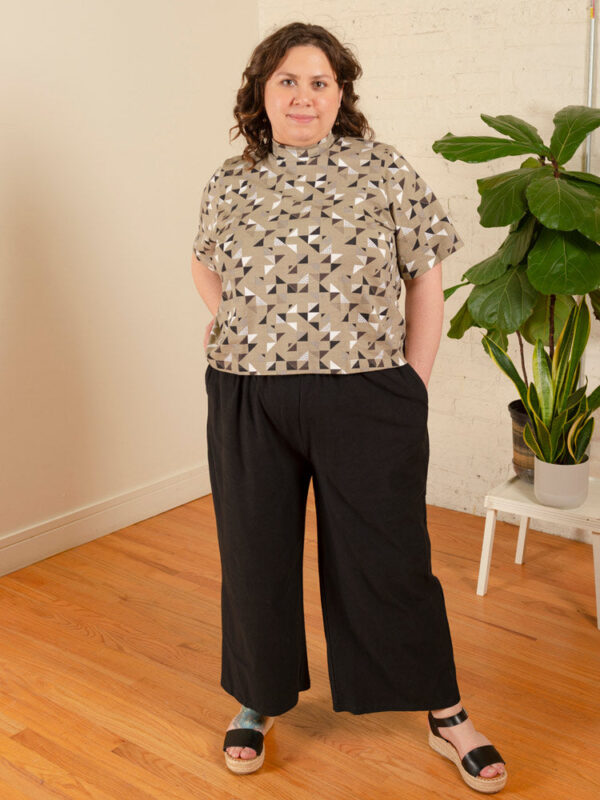 Fae Wide Leg Plus Size Pant - Black Jersey - Image 7