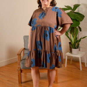 Adelaide Tiered Plus Size Mini Dress - Dark Oak - Image 6