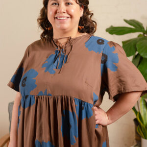 Adelaide Tiered Plus Size Mini Dress - Dark Oak - Image 5