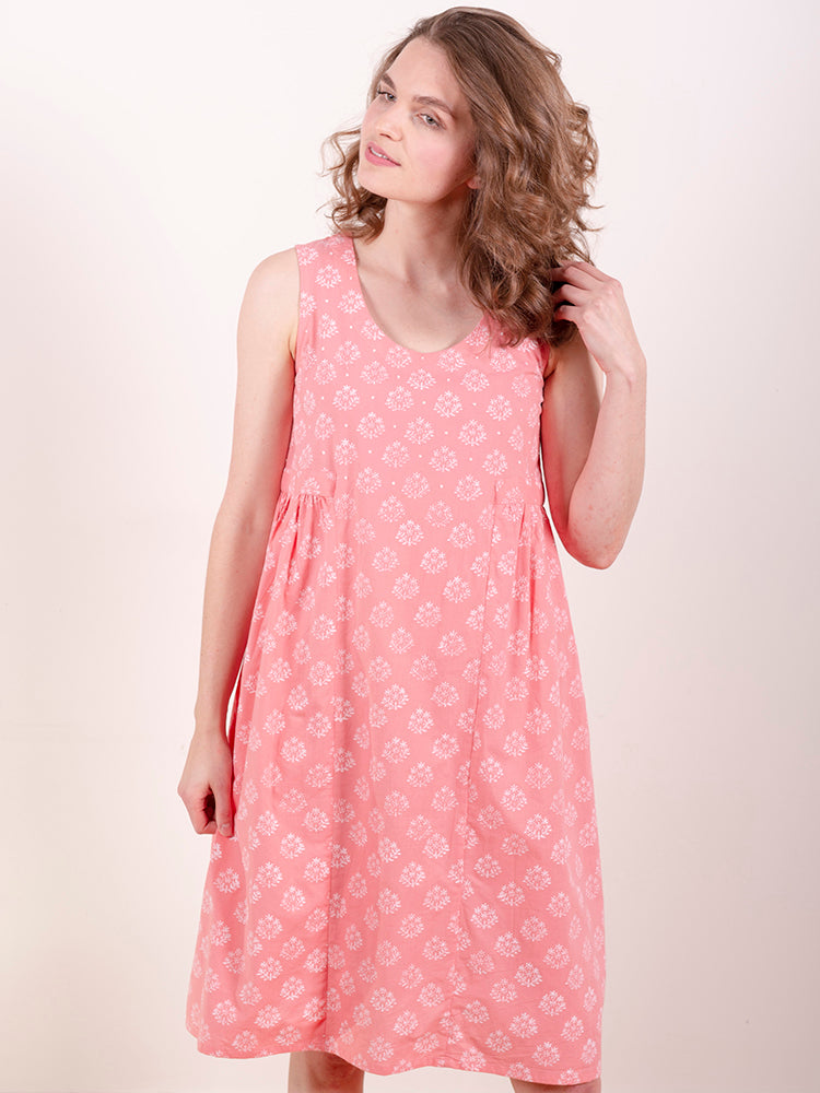 Melody Midi Dress - Floral Stamp Rose - Image 1
