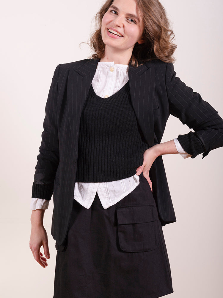 Pocket Skirt - Black Denim - Image 4