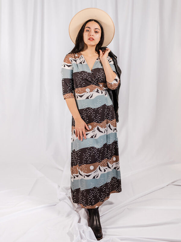 Aditi Wrap Dress - Mountain Stripe - Image 5