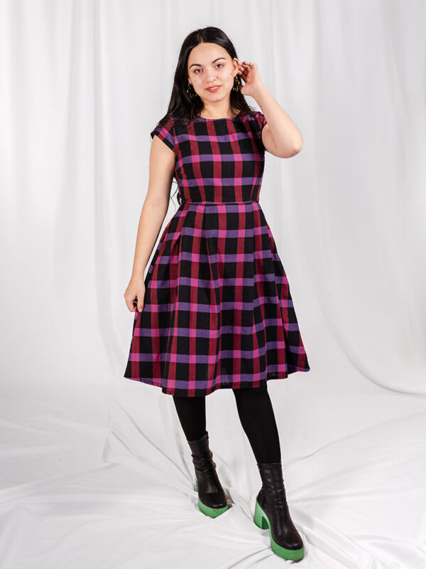 Devonshire Dress - Ultra Violet Plaid - Image 3