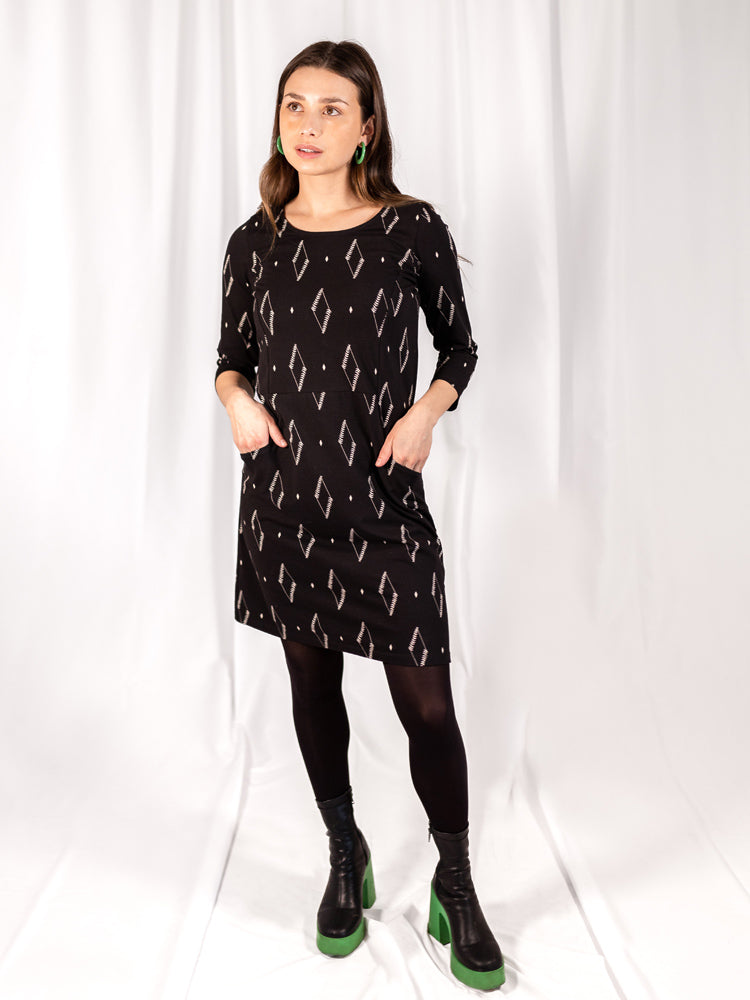 Sweet Seams Dress - Diamond Vine Black - Image 1