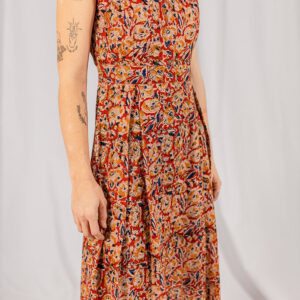 Vintage Pleat Dress - Ruby Floral - Image 4