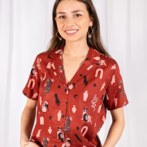 Camp Shirt - Modern Objects Cranberry - Image 3