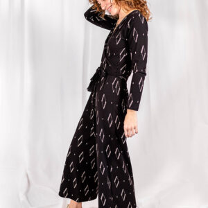 Rita Long Sleeve Jumpsuit - Diamond Vine Black - Image 1