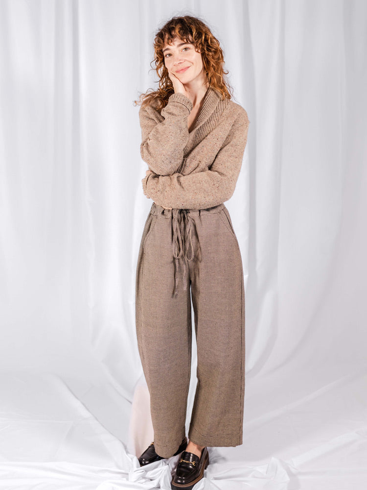 Emmy Drawstring Pant - Houndstooth - Image 1