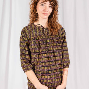 Devi Blouse - Dots And Dashes Yellow - Image 5