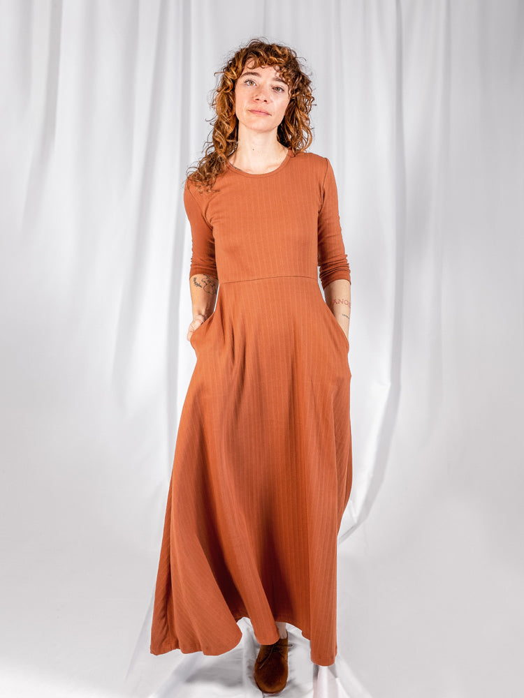 Mumbai Maxi Dress  - Sandstone Rib Knit - Image 7