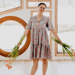 Adelaide Tiered Mini Dress - Botanical Slate - Image 2