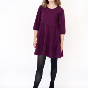 Bellini Long Sleeve Dress - Diamond Vine Dark Purple - Image 7