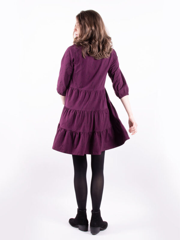 Bellini Long Sleeve Dress - Diamond Vine Dark Purple - Image 8