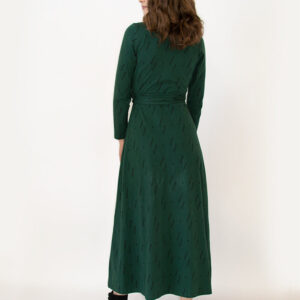 Katie Maxi Wrap Dress - Diamond Vine Dark Sage - Image 4