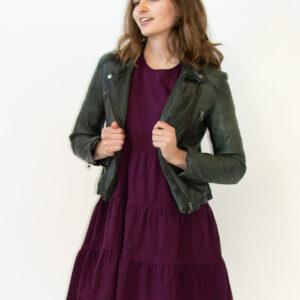 Bellini Long Sleeve Dress - Diamond Vine Dark Purple - Image 10