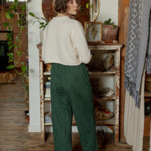 Fae Drawstring Pant - Diamond Vine Dark Sage - Image 2