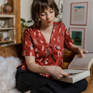 Camp Shirt - Modern Objects Cranberry - Image 5