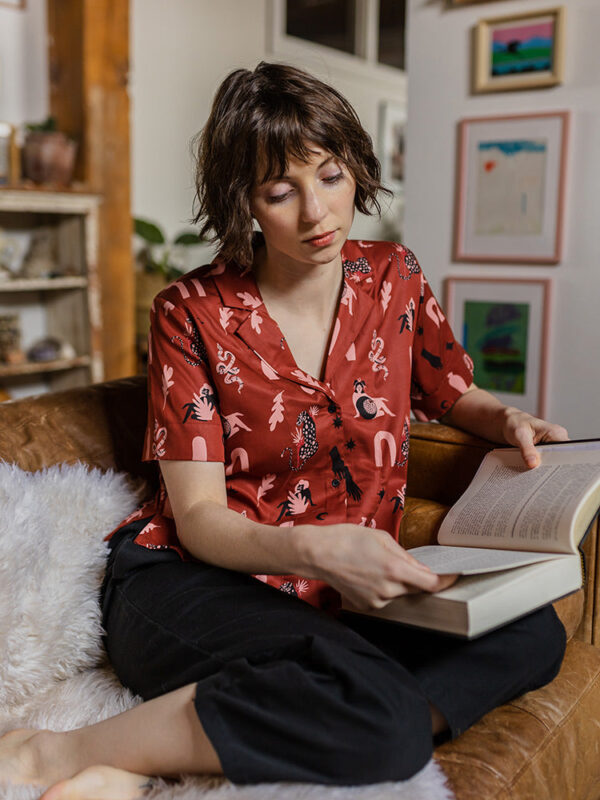 Camp Shirt - Modern Objects Cranberry - Image 5